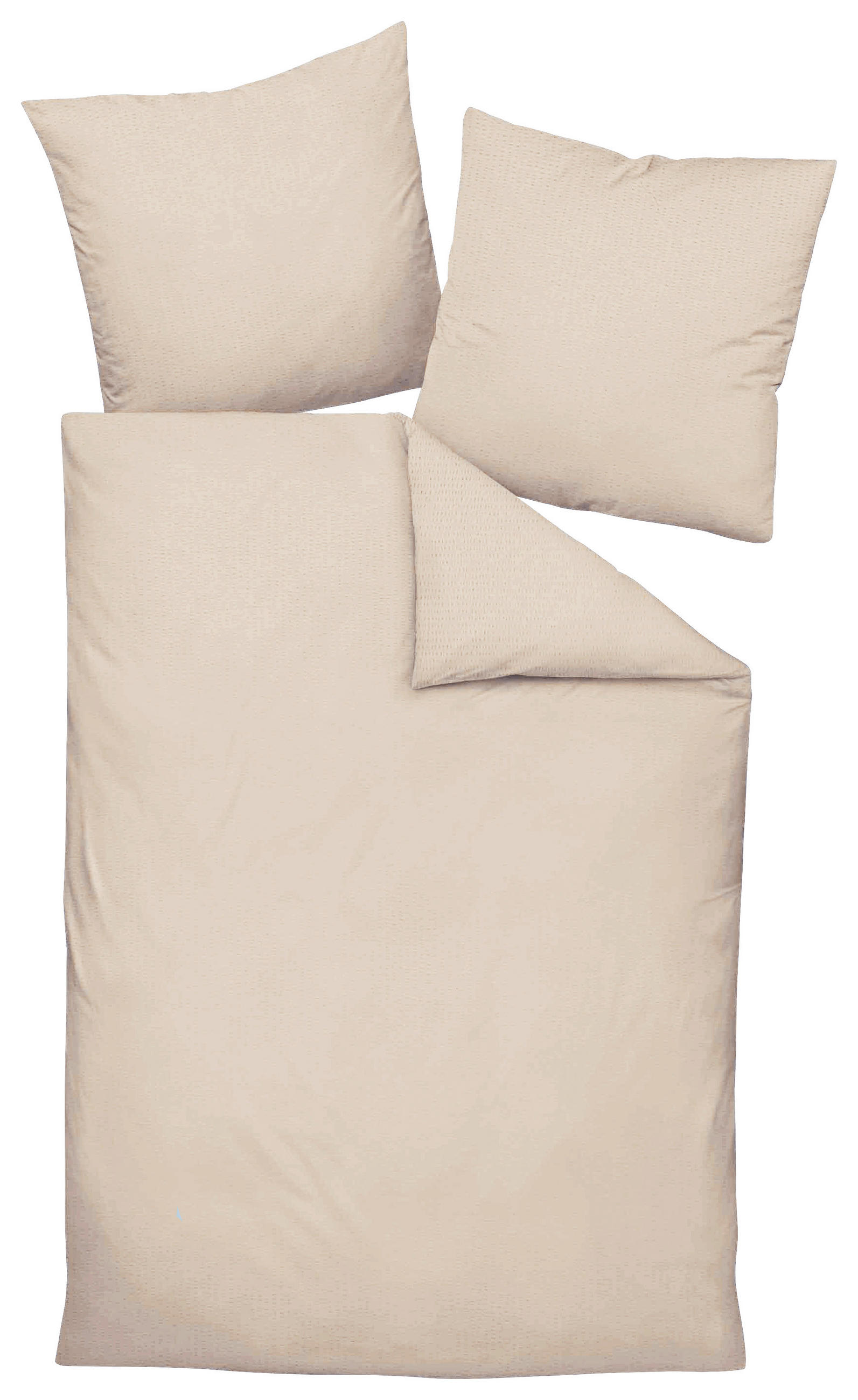 POSTEĽNÁ BIELIZEŇ, seersucker, prírodná farba, béžová, 140/200 cm - prírodná farba/béžová, Basics, textil (140/200cm) - Janine