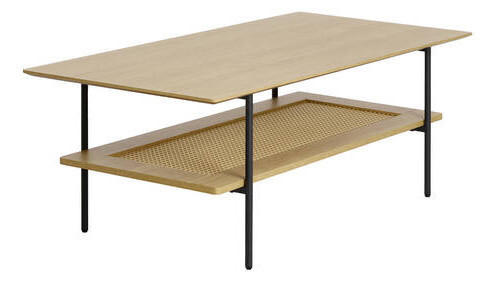 COUCHTISCH 110/55/40 cm rechteckig Schwarz, Eichefarben  - Eichefarben/Schwarz, Basics, Holzwerkstoff/Metall (110/55/40cm) - Boxxx