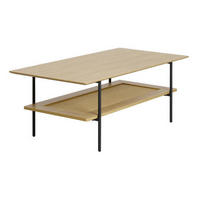 COUCHTISCH 110/55/40 cm rechteckig Schwarz, Eichefarben  - Eichefarben/Schwarz, Basics, Holzwerkstoff/Metall (110/55/40cm) - Boxxx