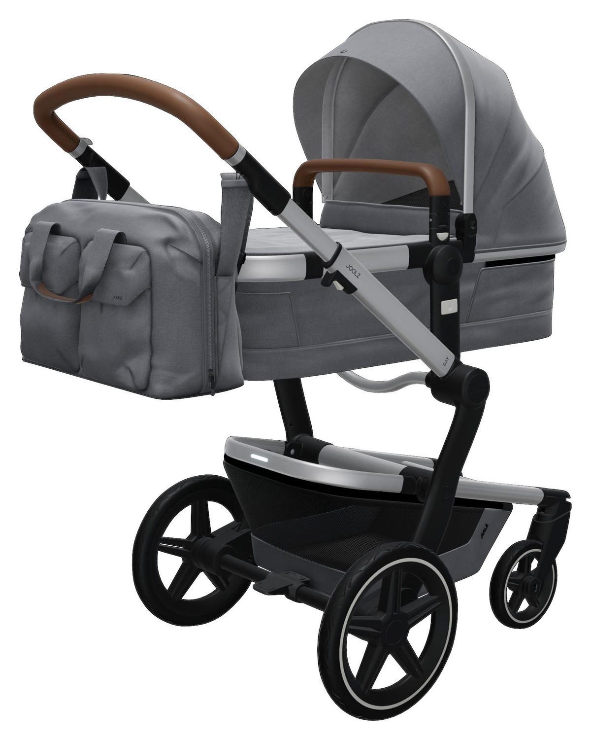 SET DJEČJIH KOLICA  Day+  - siva/srebrne boje, Trend, tekstil/metal (59,5/100-111/84cm) - Joolz