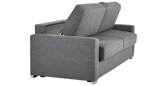 SCHLAFSOFA Flachgewebe Hellgrau - Chromfarben/Hellgrau, KONVENTIONELL, Textil/Metall (188/86/97cm) - Novel