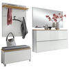 GARDEROBE 6-teilig  in 265/195/40 cm  - Weiss/Alufarben, Design, Glas/Holz (265/195/40cm)