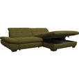 ECKSOFA in Mikrofaser Grün 290/198 cm - Schwarz/Grün, Design, Textil/Metall (290/198cm) - Xora