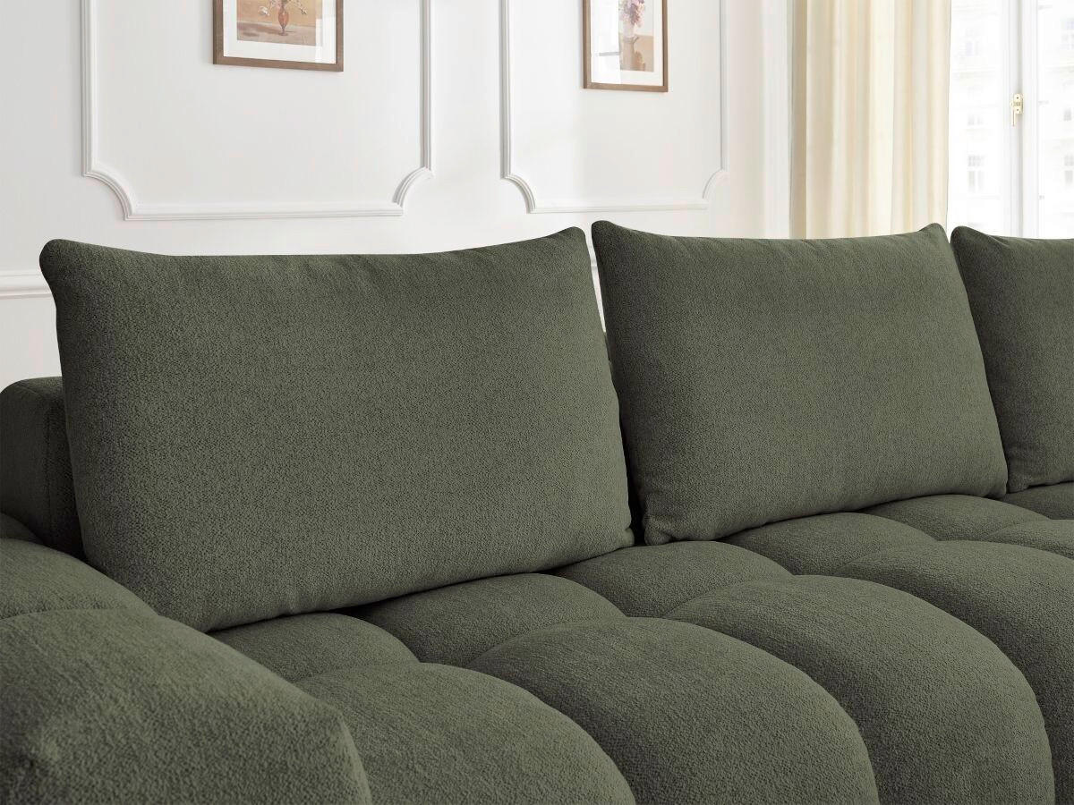ECKSOFA Ottomane rechts  EVEREST Grün Flachgewebe  - Schwarz/Grün, MODERN, Kunststoff/Textil (352/210cm) - Livetastic
