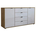 SIDEBOARD  in 140/70/43 cm  - Schieferfarben/Eiche Bianco, KONVENTIONELL, Glas/Holzwerkstoff (140/70/43cm) - Dieter Knoll