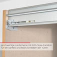 SCHWEBETÜRENSCHRANK 301/223/68 cm 3-türig Weiß, Weiß Hochglanz  - Weiß Hochglanz/Alufarben, Basics, Glas/Holzwerkstoff (301/223/68cm) - Novel