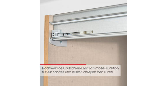 SCHWEBETÜRENSCHRANK 301/223/68 cm 3-türig Weiß, Weiß Hochglanz  - Weiß Hochglanz/Alufarben, Basics, Glas/Holzwerkstoff (301/223/68cm) - Novel