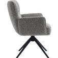 ARMLEHNSTUHL  , Stoffauswahl, Sitzfläche 360° drehbar, automatische Rückholfunktion  , Leinenoptik  ,  - Anthrazit/Schwarz, Design, Textil/Metall (67/86/68cm) - Novel