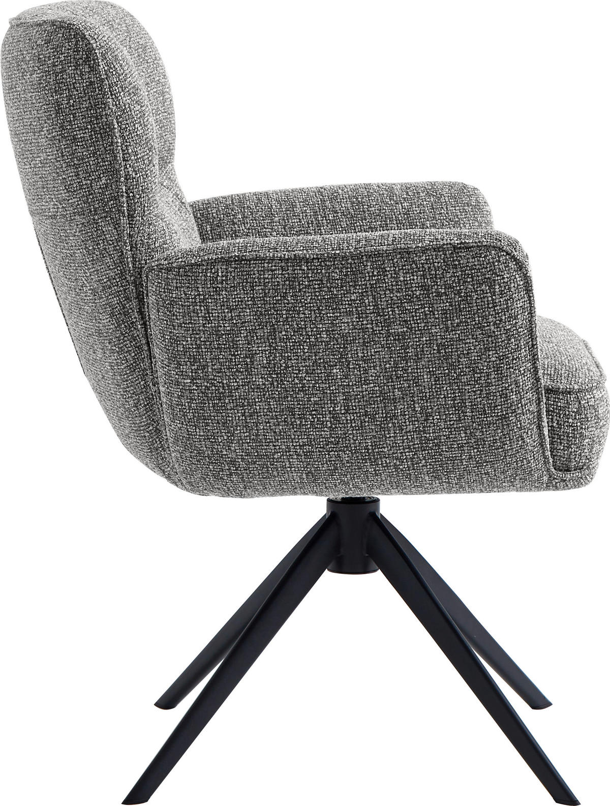 ARMLEHNSTUHL  in Eisen Leinenoptik  - Anthrazit/Schwarz, Design, Textil/Metall (67/86/68cm) - Novel