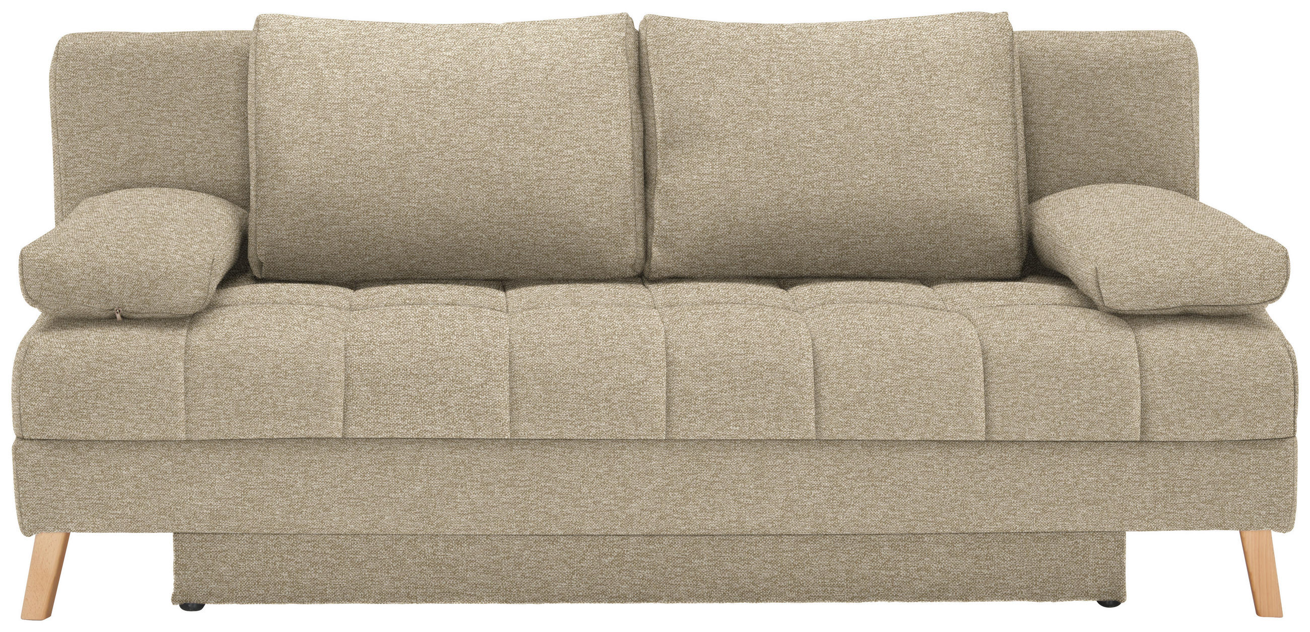 SCHLAFSOFA Webstoff Beige  - Beige/Naturfarben, KONVENTIONELL, Holz/Textil (195/90/90cm) - Cantus