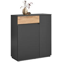 KOMMODE  in 90/105/42 cm  - Eichefarben/Graphitfarben, KONVENTIONELL, Holzwerkstoff (90/105/42cm) - Carryhome