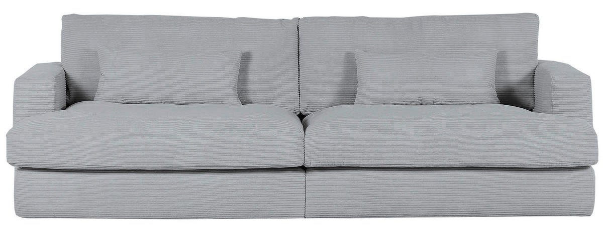 BIGSOFA in Cord Grau  - Schwarz/Grau, ROMANTIK / LANDHAUS, Kunststoff/Textil (270/67/120cm) - Landscape