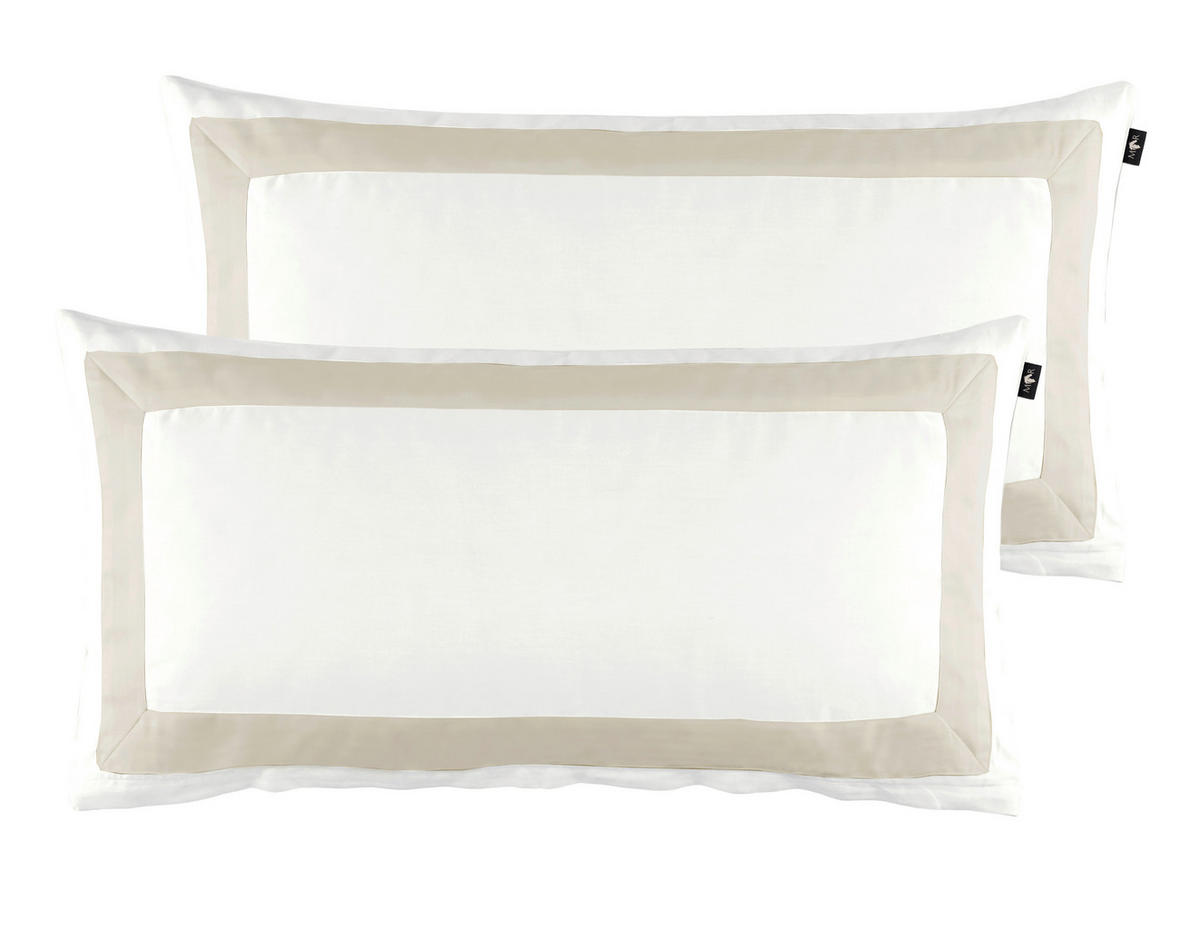 KISSENHÜLLEN-SET Marcel.Remus.Design - Son Vida weiß 40/80 cm  - Beige/Weiß, Design, Textil (40/80cm) - Marcel Remus