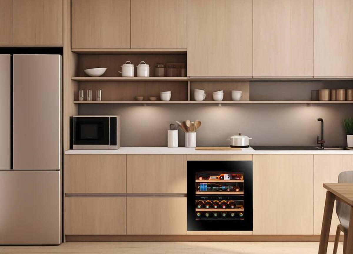 WEINKÜHLSCHRANK AVI60PLATINUM  - Schwarz, Basics, Glas/Holz (59,0/59,5/56,5cm)