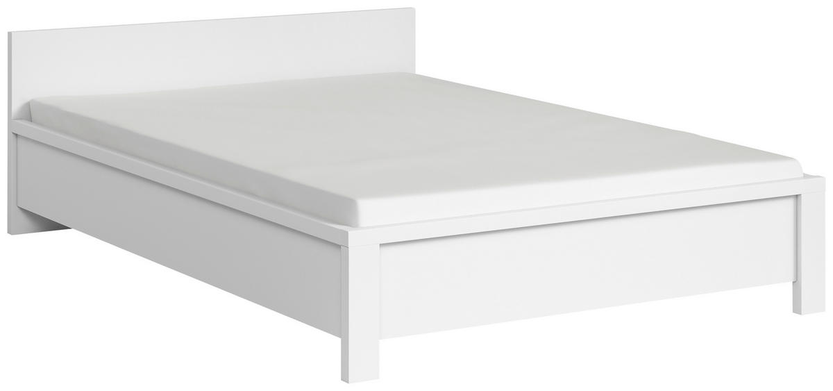 POSTELJA 140 cm   x 200 cm  , leseni material bela  - bela, Moderno, leseni material (140/200cm) - MID.YOU