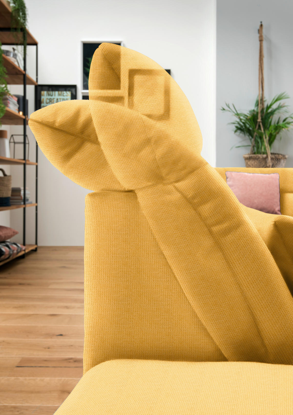 WOHNLANDSCHAFT in Mikrofaser Gelb  - Chromfarben/Gelb, Design, Kunststoff/Textil (204/350/211cm) - Xora