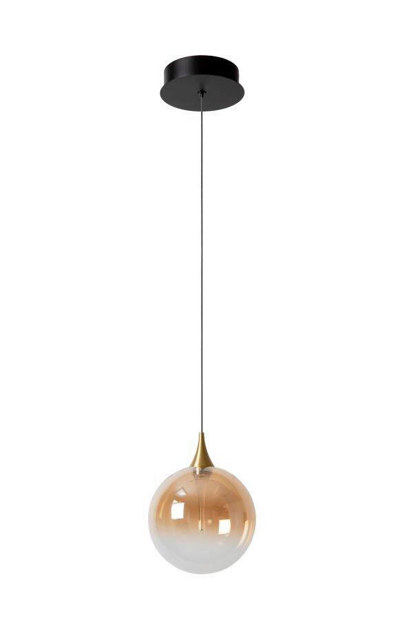 LED-HÄNGELEUCHTE GISELA 16/16/150 cm   - Schwarz/Orange, Design, Glas (16/16/150cm) - Lucide