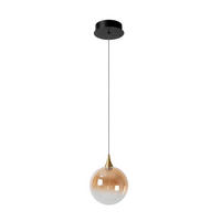 LED-HÄNGELEUCHTE GISELA 16/16/150 cm   - Schwarz/Orange, Design, Glas (16/16/150cm) - Lucide