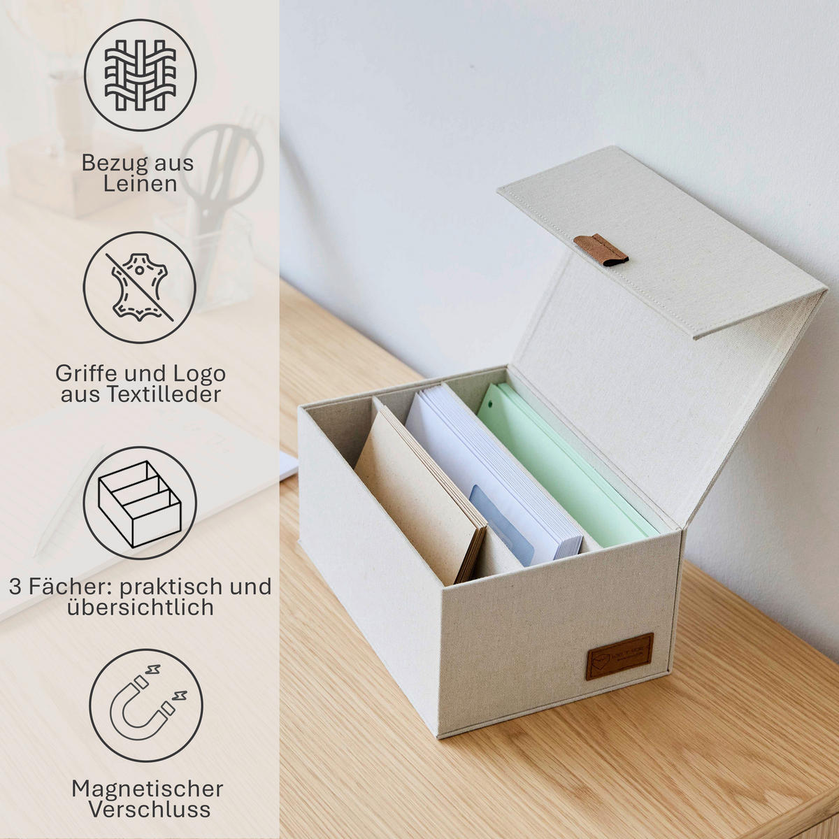 ORGANIZER  - Beige, Basics, Karton/Textil (28/18/12cm) - Store It