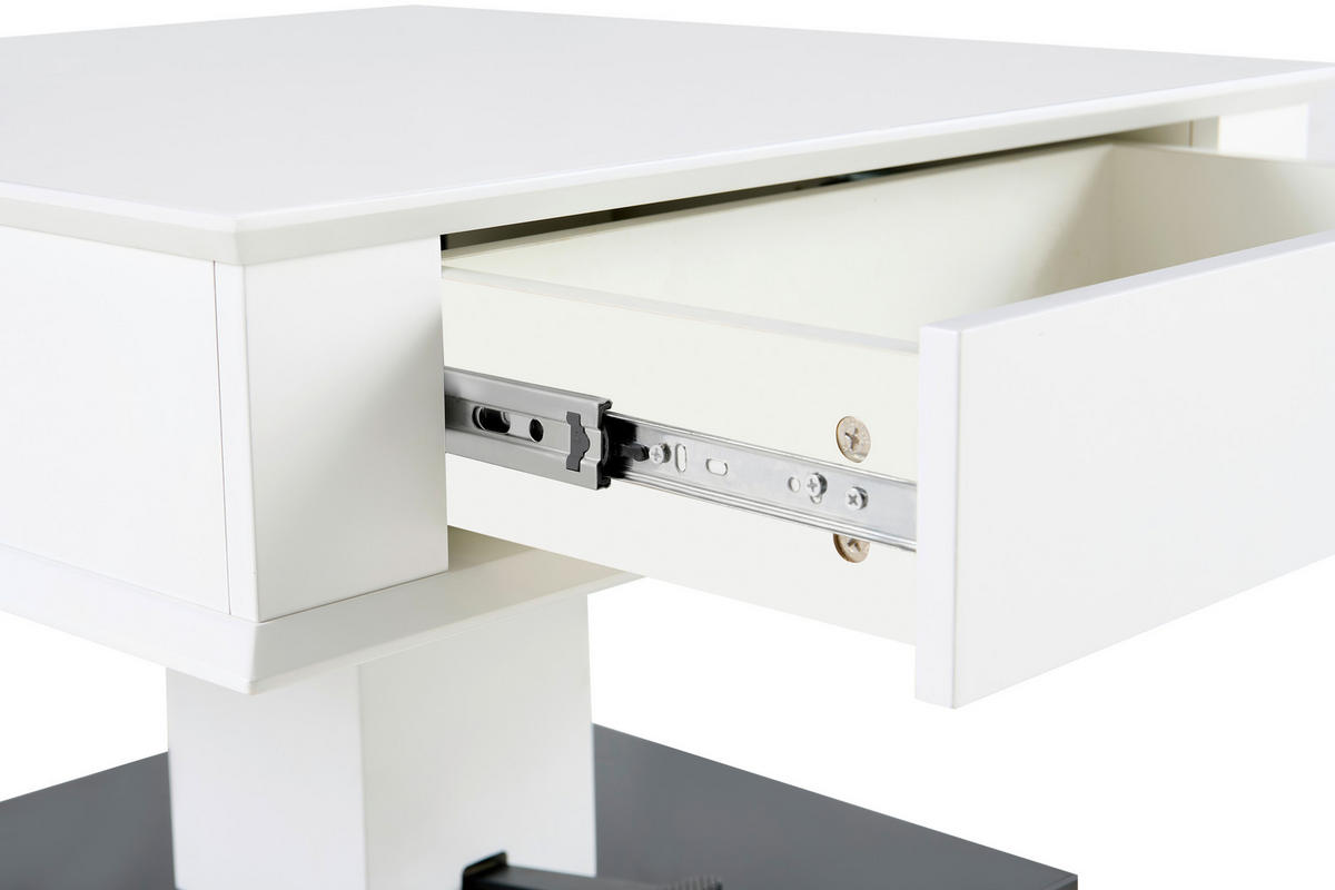 COUCHTISCH 70/70/46,5-66 cm quadratisch Schwarz, Weiß  - Schwarz/Weiß, Design, Holzwerkstoff/Metall (70/70/46,5-66cm) - Carryhome