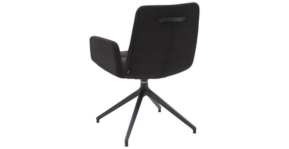 ARMLEHNSTUHL  in Cord  - Schwarz/Mokka, Design, Textil/Metall (61/88/66cm) - Dieter Knoll