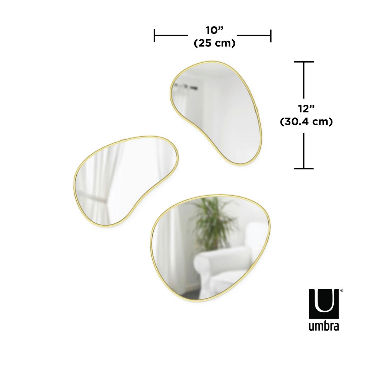 SPIEGELSET 25/30/1 cm    in  - Messingfarben, Design, Glas/Kunststoff (25/30/1cm) - Umbra