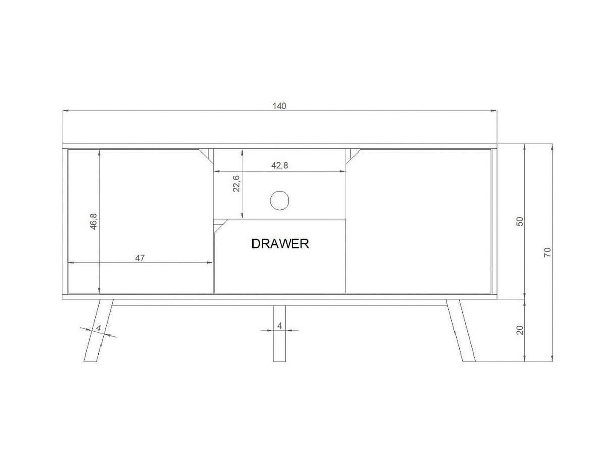 NÍZKA KOMODA, buk, grafitová, biela, 140/70/42 cm - farba buka/biela, Design, drevo/kompozitné drevo (140/70/42cm) - MID.YOU