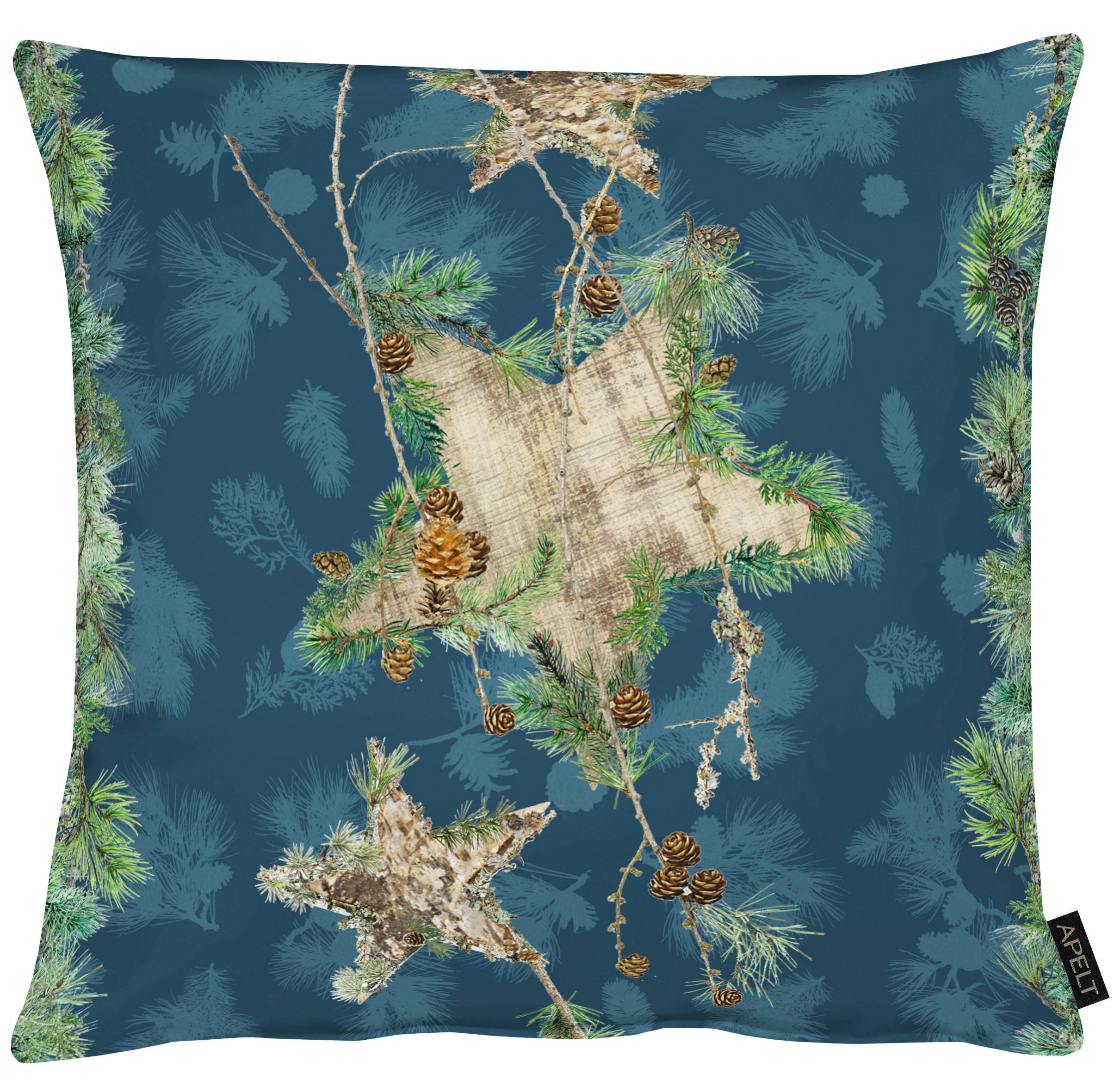 KISSENHÜLLE Winterwelt 49/49 cm  - Blau/Beige, KONVENTIONELL, Textil (49/49cm) - X-Mas