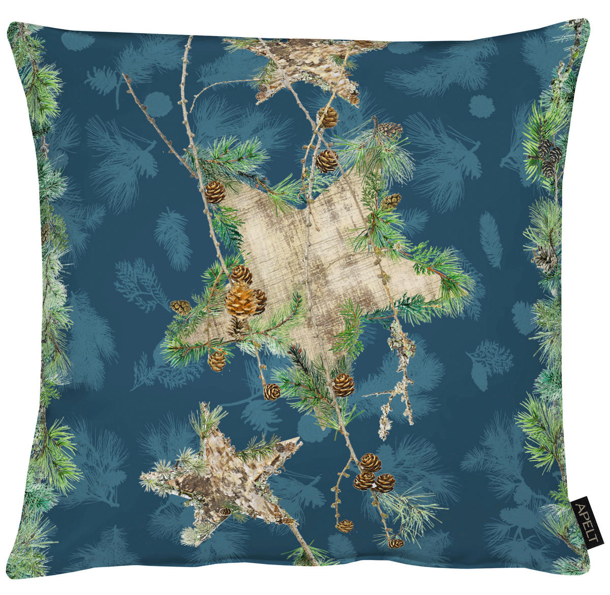 KISSENHÜLLE Winterwelt 49/49 cm  - Blau/Beige, KONVENTIONELL, Textil (49/49cm) - X-Mas