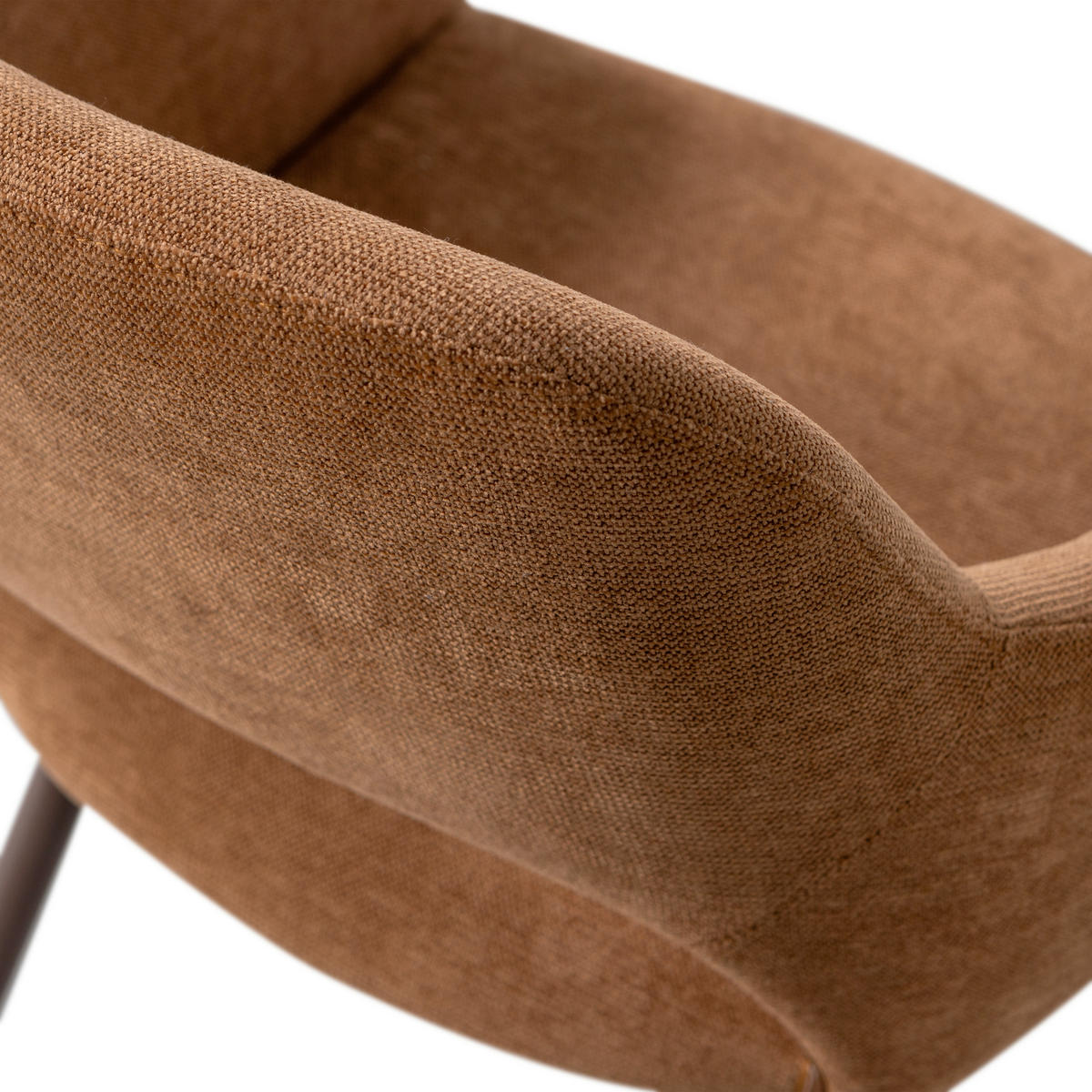 ARMLEHNSTUHL-SET 2 Stück gepolsterte Armlehnen Webstoff  - Dunkelbraun/Braun, MODERN, Textil/Metall (58/80/58cm) - Livetastic