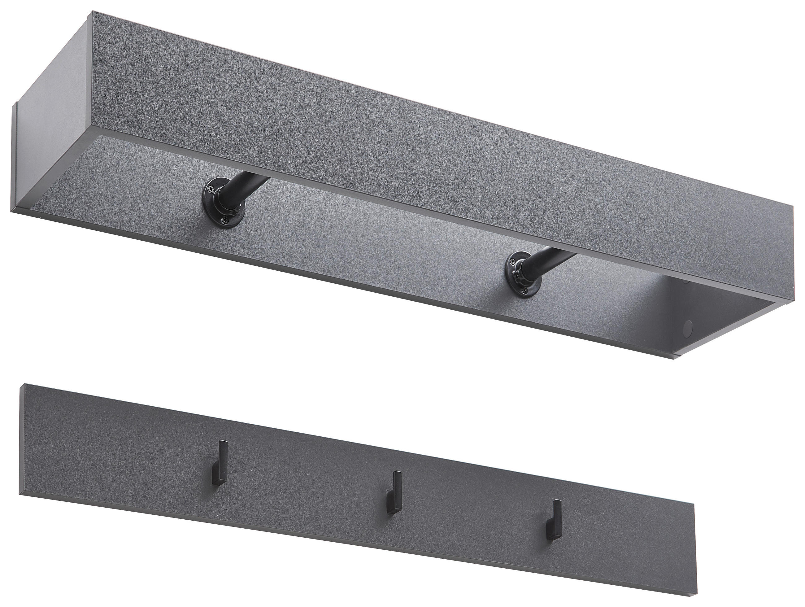 GARDEROBENPANEEL 2 Stück 92/11/24 cm  - Anthrazit, Modern, Holzwerkstoff (92/11/24cm) - Hom`in