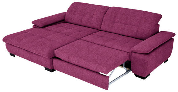 ECKSOFA in Webstoff Lila  - Lila/Schwarz, Design, Textil/Metall (180/265cm) - Carryhome