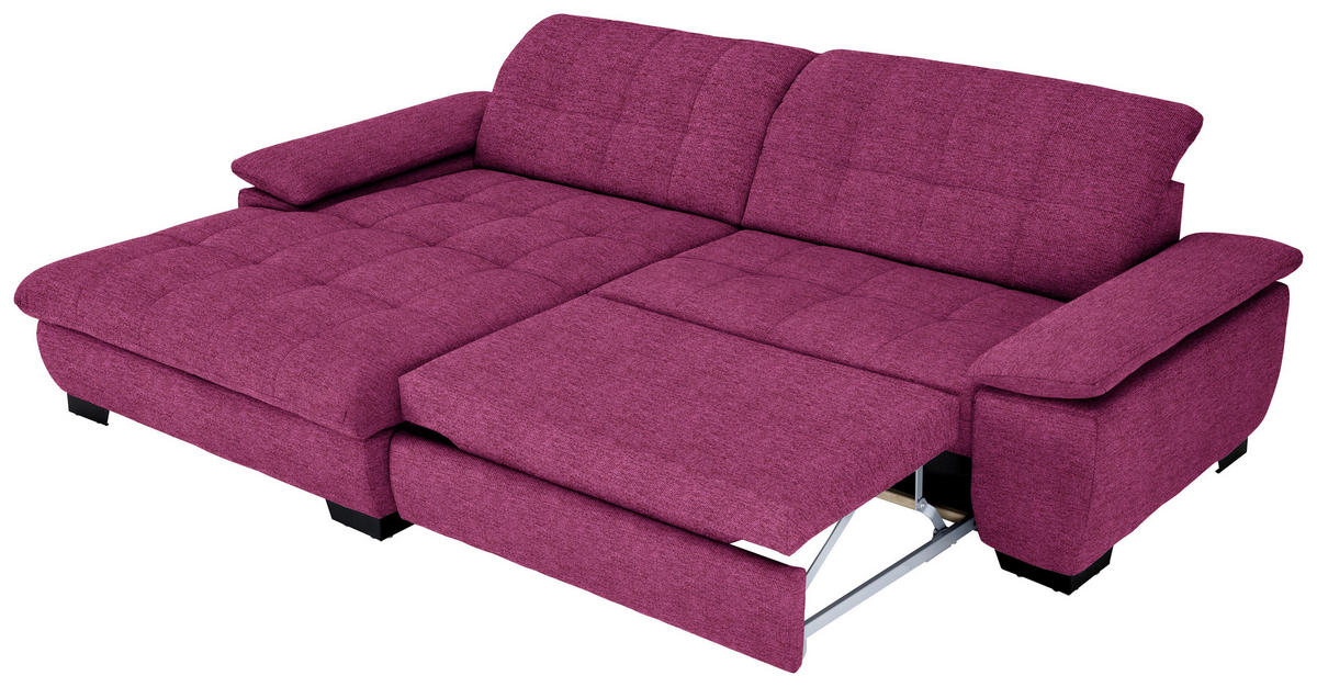 ECKSOFA in Webstoff Lila  180/265 cm  - Lila/Schwarz, Design, Textil/Metall (180/265cm) - Carryhome
