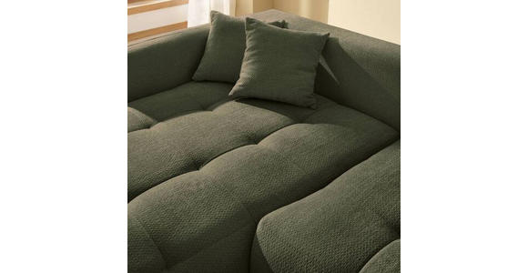 ECKSOFA in Chenille Dunkelgrün  - Dunkelgrün/Schwarz, MODERN, Kunststoff/Textil (172/276cm) - Hom`in