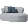 RÉCAMIERE in Chenille Blau, Grau - Blau/Schwarz, MODERN, Kunststoff/Textil (166/86/105cm) - Hom`in