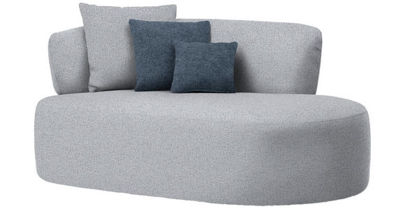 RÉCAMIERE in Chenille Blau, Grau - Blau/Schwarz, MODERN, Kunststoff/Textil (166/86/105cm) - Hom`in
