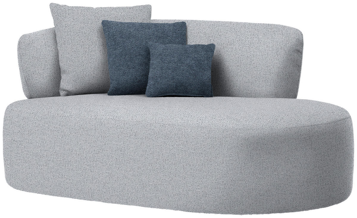 RÉCAMIERE in Chenille Blau, Grau  - Blau/Schwarz, MODERN, Kunststoff/Textil (166/86/105cm) - Hom`in