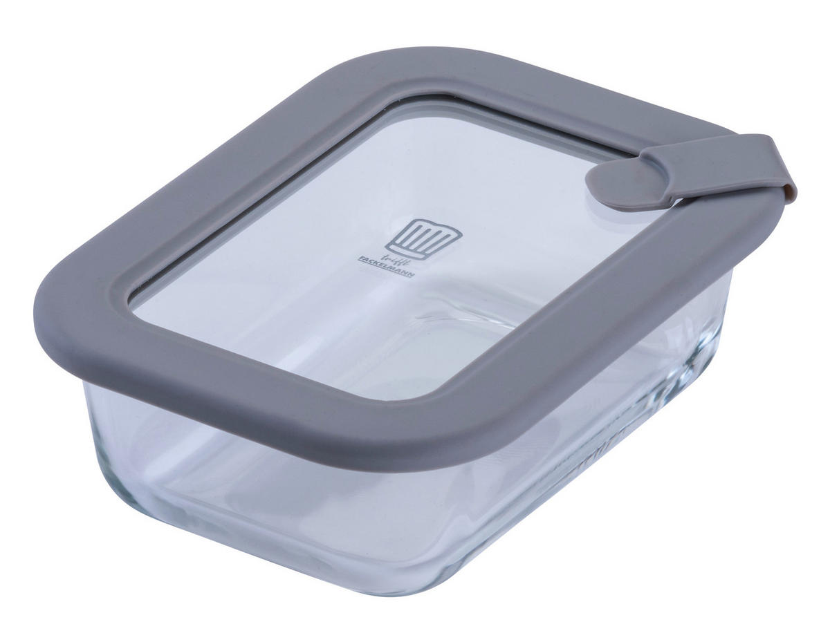 VORRATSDOSE Chefkoch 370 L  - Transparent/Hellgrau, Basics, Glas (370ml) - Chefkoch+Fackelmann