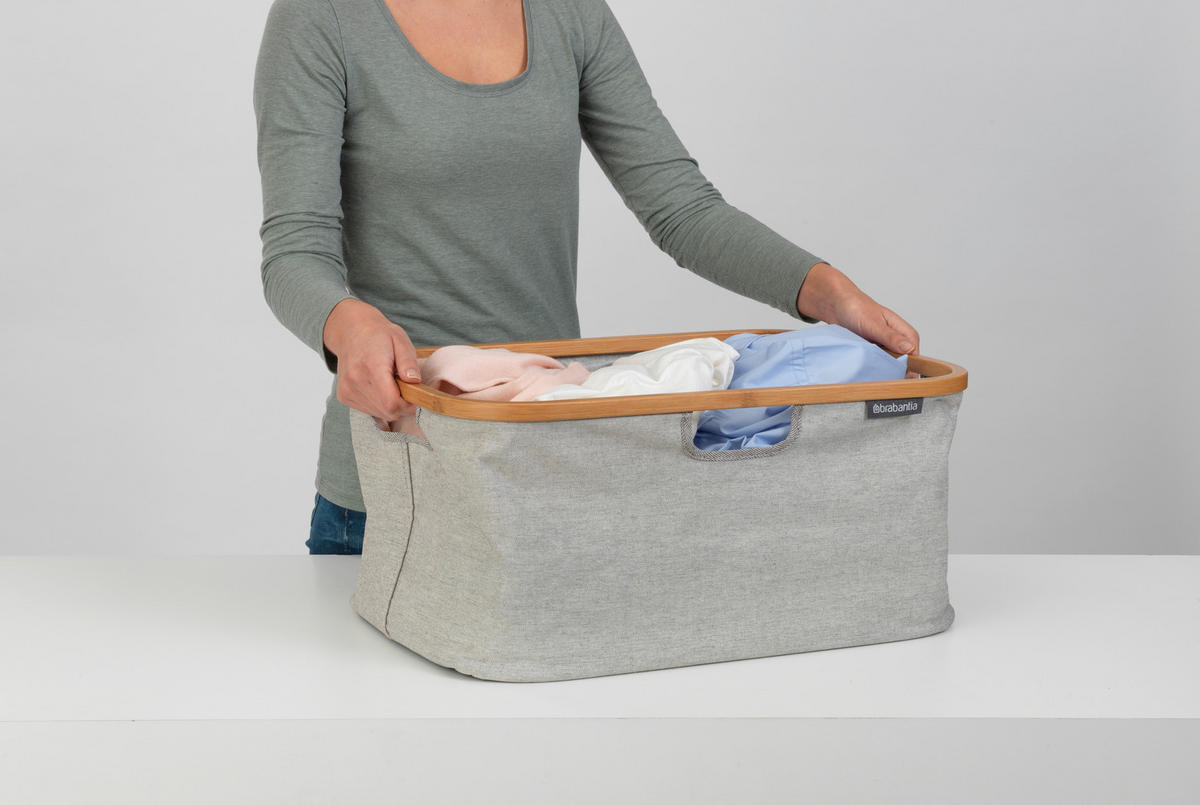 KÔŠ NA BIELIZEŇ - sivá, Design, textil (36/54/26,5cm) - Brabantia
