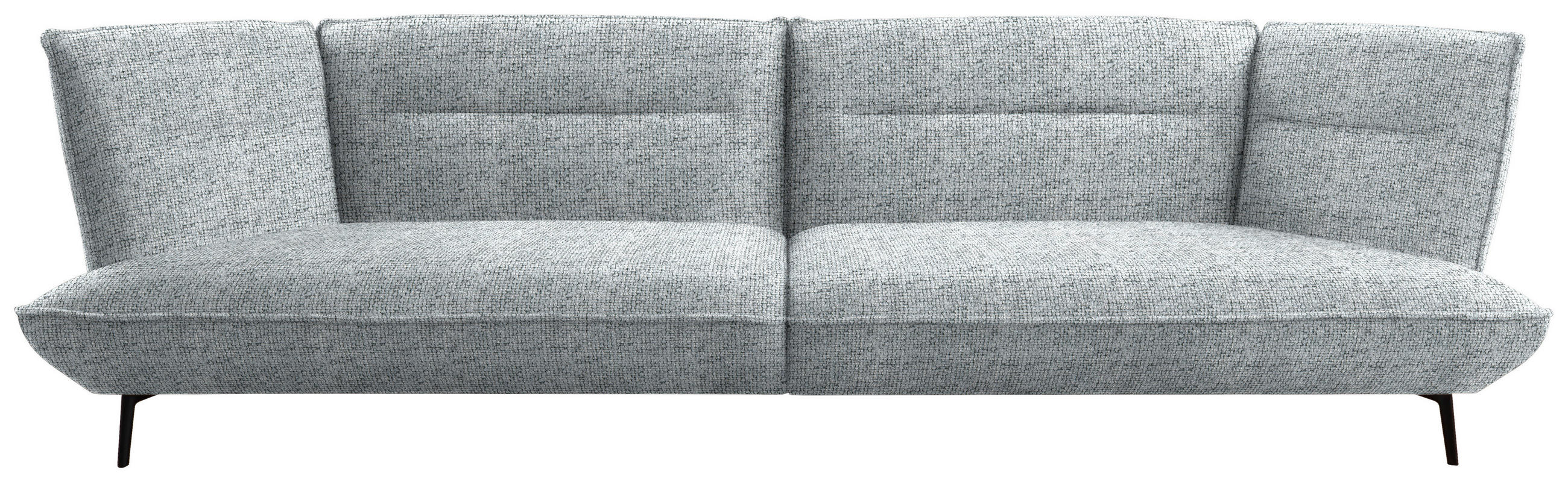 MEGASOFA in Flachgewebe Grau  - Schwarz/Grau, Design, Holzwerkstoff/Textil (339/92/99cm) - Moderano