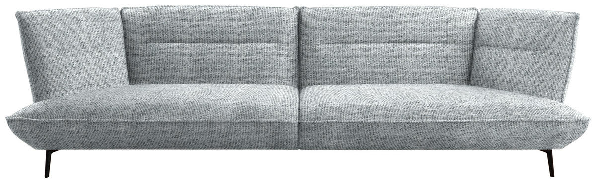 MEGASOFA in Flachgewebe Grau  - Schwarz/Grau, Design, Holzwerkstoff/Textil (339/92/99cm) - Moderano