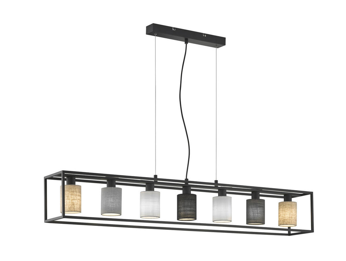 HÄNGLAMPA Isko 130/18/150 cm  - vit/sandfärgad, Design, metall/textil (130/18/150cm) - Fischer & Honsel