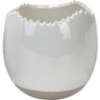 BLUMENTOPF   - Sandfarben/Weiß, LIFESTYLE, Keramik (14,8/12,8/14,8cm)