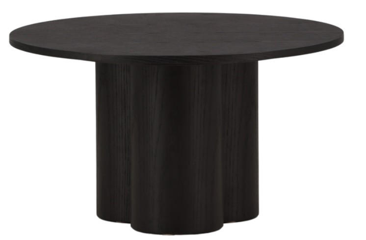 COUCHTISCH furniert 80/80/45 cm rund Schwarz  - Schwarz, Design, Holz (80/80/45cm) - Livetastic