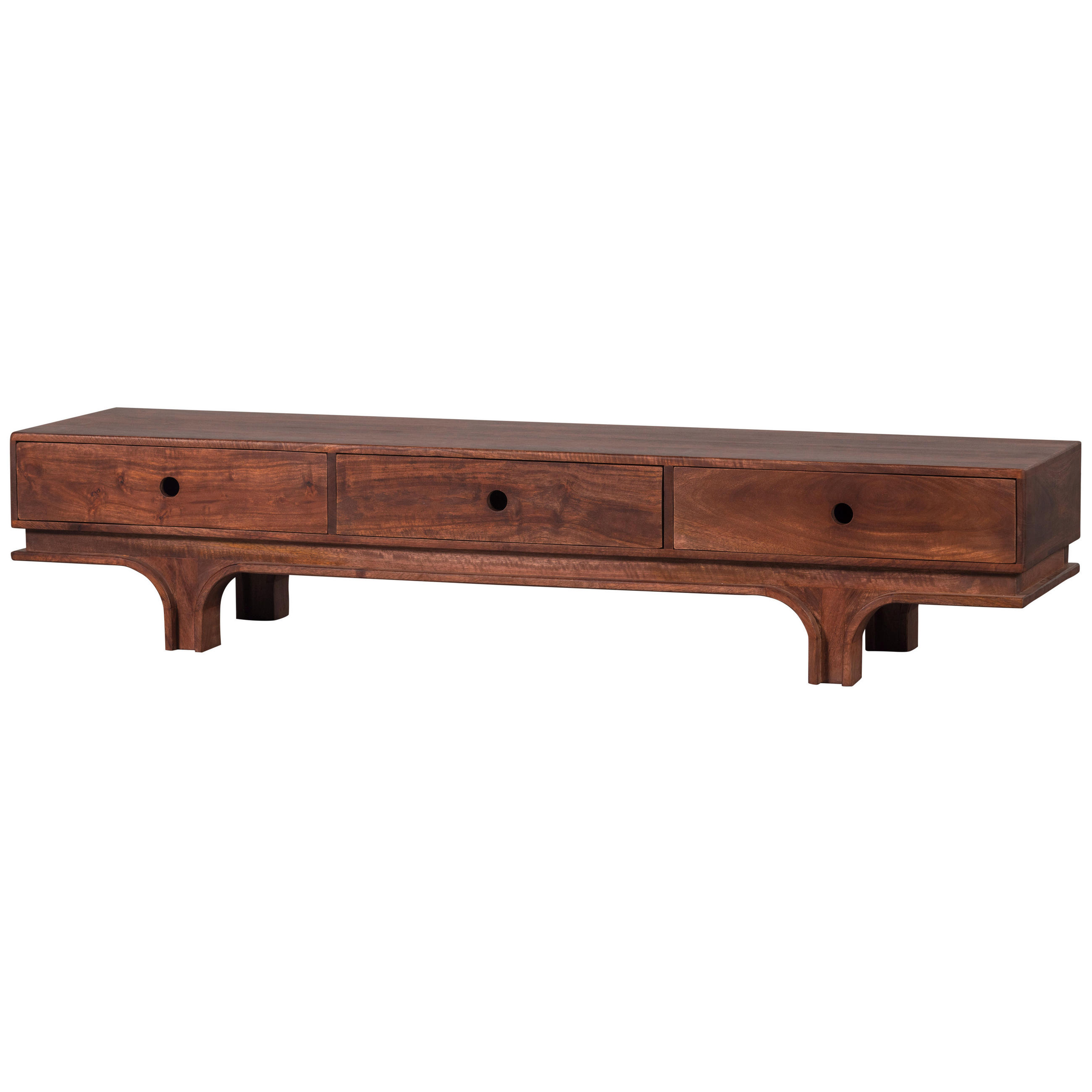 LOWBOARD Staes in 180/37/45 cm - Walnussfarben, Design, Holz (180/37/45cm) - Livetastic