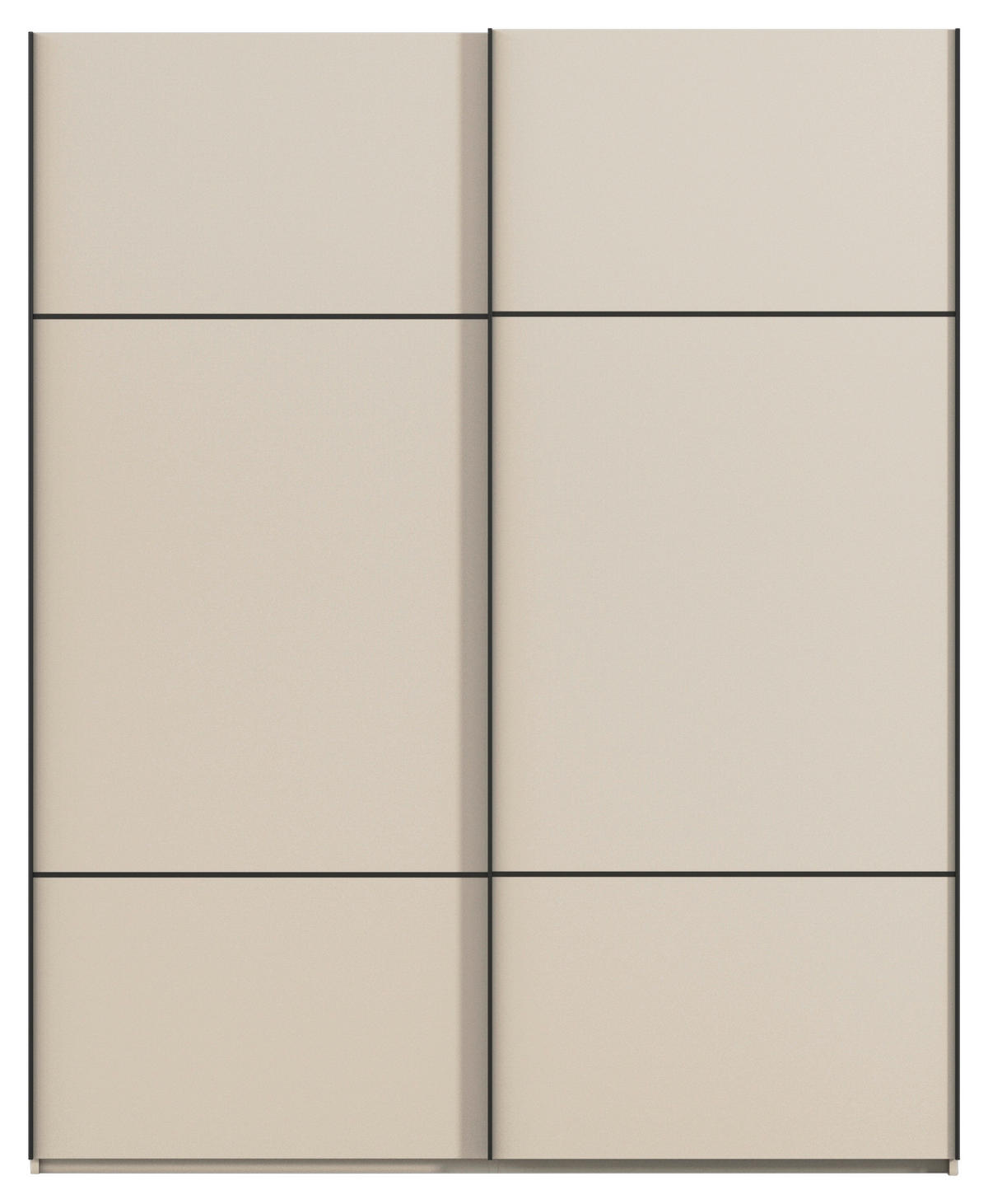SCHWEBETÜRENSCHRANK  in Champagner  - Champagner/Schwarz, KONVENTIONELL, Holzwerkstoff/Metall (181/223/68cm) - Novel