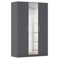 DREHTÜRENSCHRANK 135/210/54 cm,  in Grau, 3 Tür(en)  - Alufarben/Grau, KONVENTIONELL, Glas/Holzwerkstoff (135/210/54cm) - home24