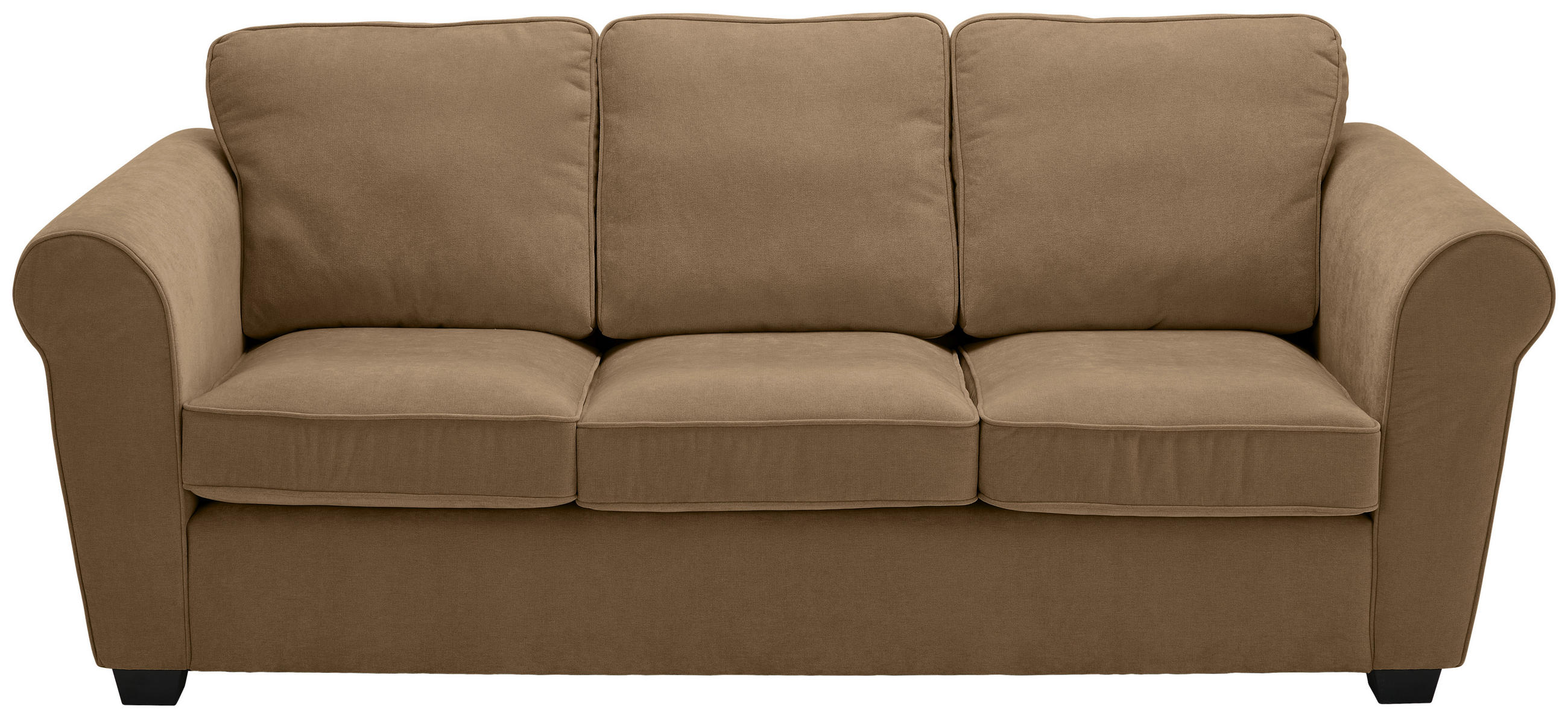 3-SITZER-SOFA Chenille Goldbraun  - Goldbraun/Schwarz, KONVENTIONELL, Kunststoff/Textil (226/88/86cm) - Carryhome