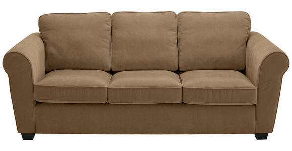 3-SITZER-SOFA  in Chenille Goldbraun  - Goldbraun/Schwarz, KONVENTIONELL, Kunststoff/Textil (226/88/86cm) - Carryhome