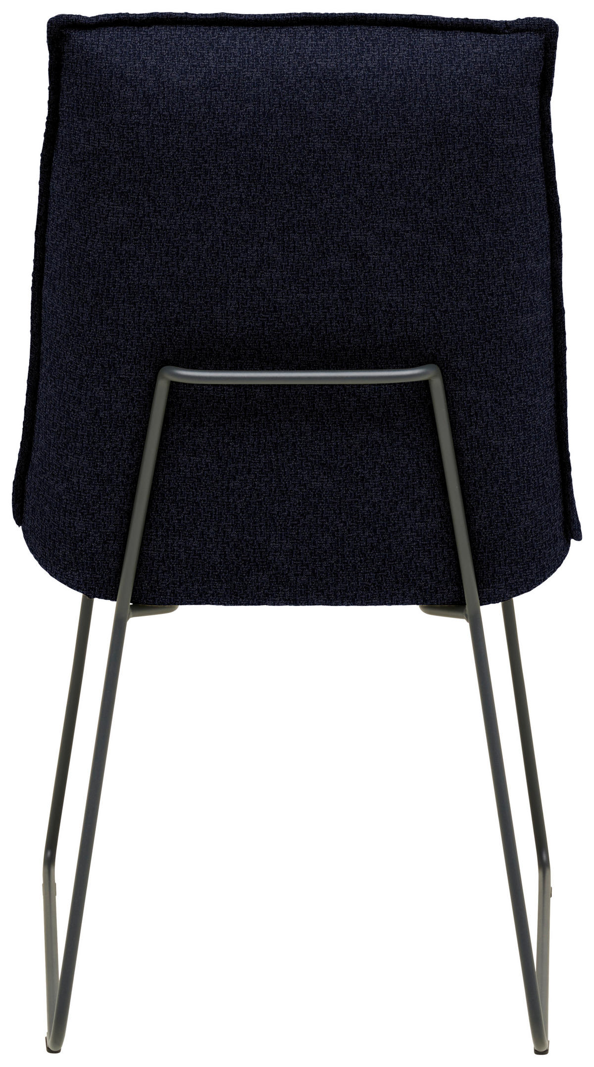 STUHL  Stoff-/Lederauswahl Webstoff  - Graphitfarben/Dunkelblau, Design, Textil/Metall (52/85/66cm) - Cassando